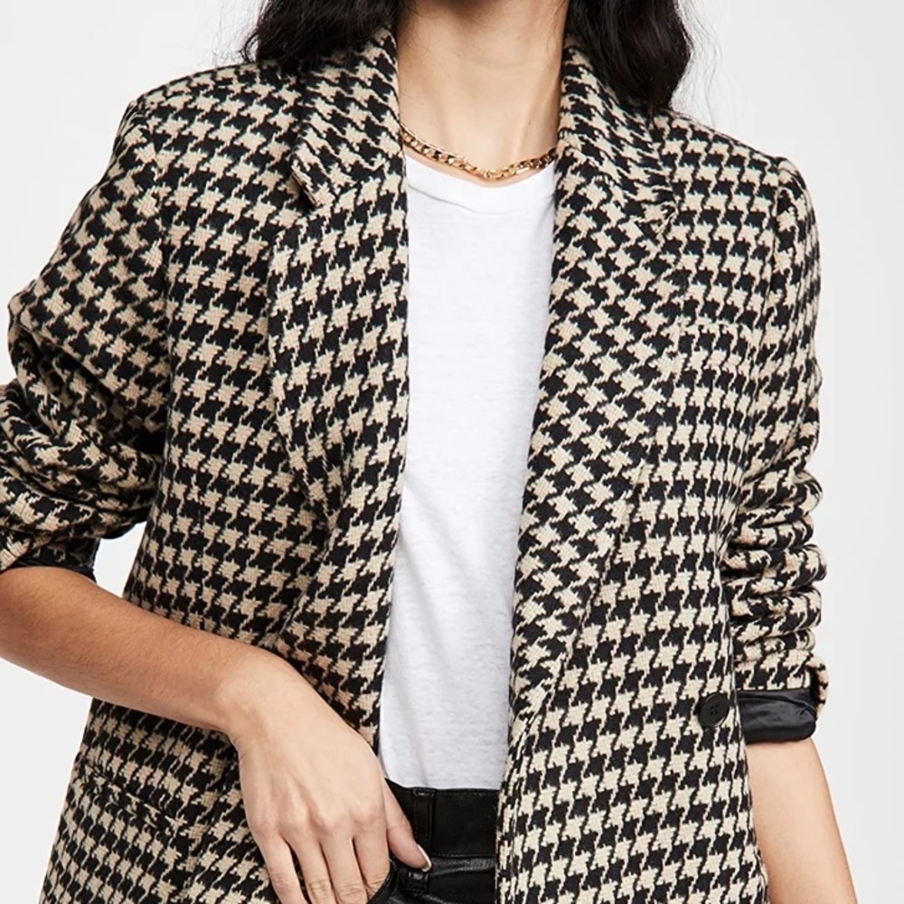 Anine Bing Kaia Houndstooth Blazer